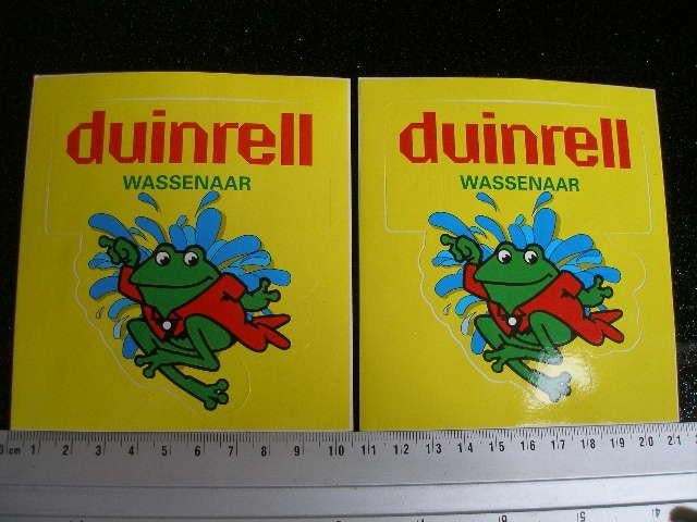 2x sticker duinrell wassenaar logo kikker waterspat, Verzenden, Zo goed als nieuw, Bedrijf of Vereniging