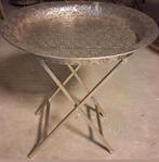 Set van 3 ronde bijzettafels - Diameter 54cm, Hoogte 55cm, 45 tot 60 cm, Gebruikt, Metaal of Aluminium, Rond