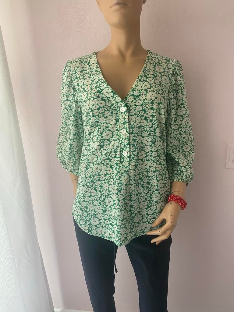 Studio Anneloes blouse groen/wit, Maat 42/44 (L), Ophalen of Verzenden, Gedragen, Groen