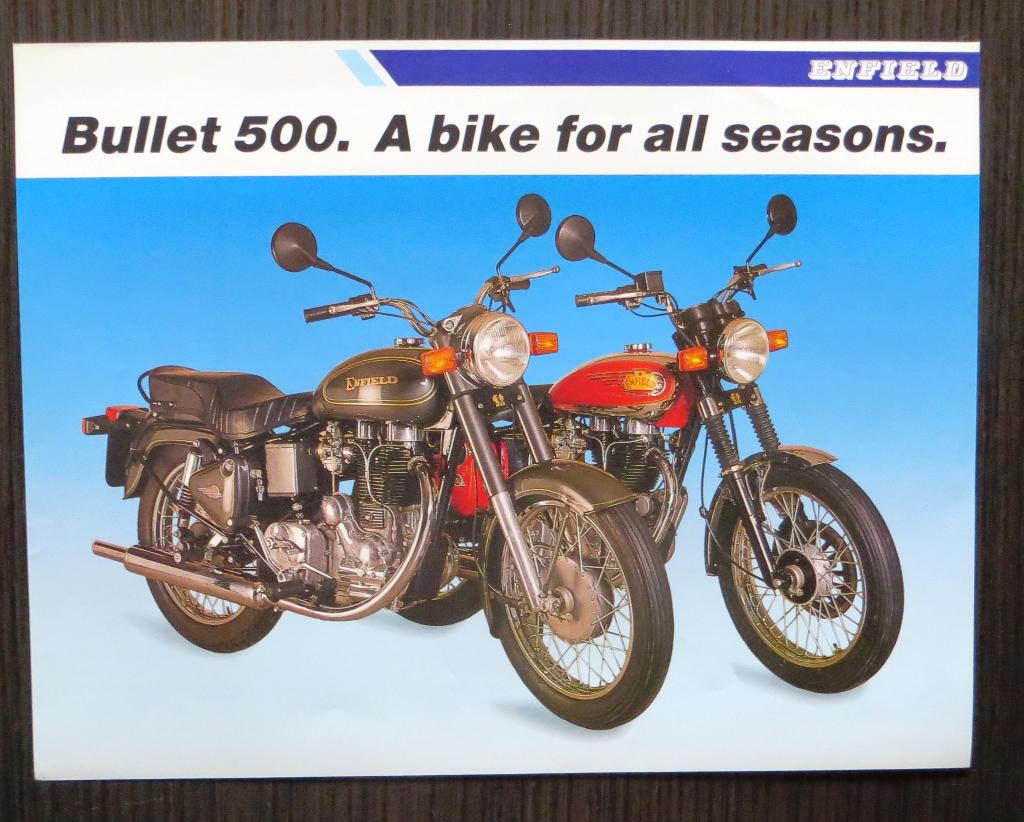 Flyer Enfield Bullet 500 - jaren 90 - 2 blz (Engels), Verzenden, Overige merken