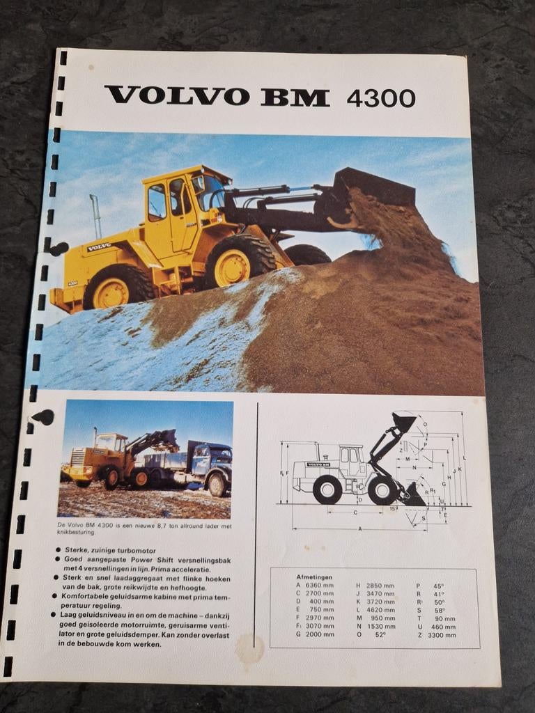 Volvo BM 4300 folder - Originele brochure, Ophalen of Verzenden, Gelezen, Volvo BM