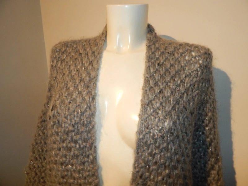 Kiro By Kim lang gebreid vest lurex draad baggy wol One Size, Verzenden, Maat 42/44 (L), Zo goed als nieuw, Kiro by Kim