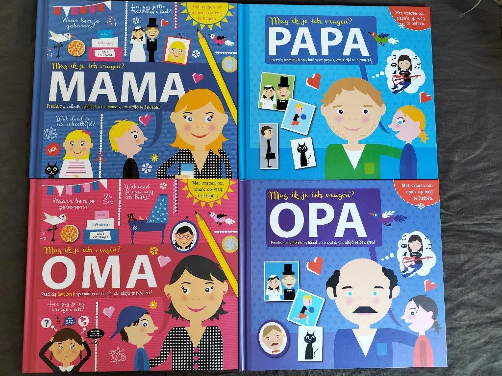 Mag ik je iets vragen? Mama / Papa / Opa (oma is verkocht), Ophalen of Verzenden, Zo goed als nieuw, Opvoeding tot 6 jaar