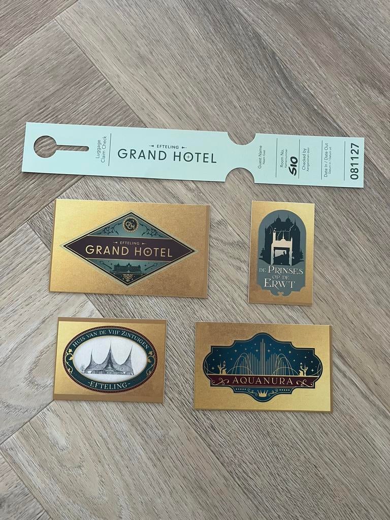 Efteling grand hotel stickers, Ophalen of Verzenden, Nieuw, Overige typen
