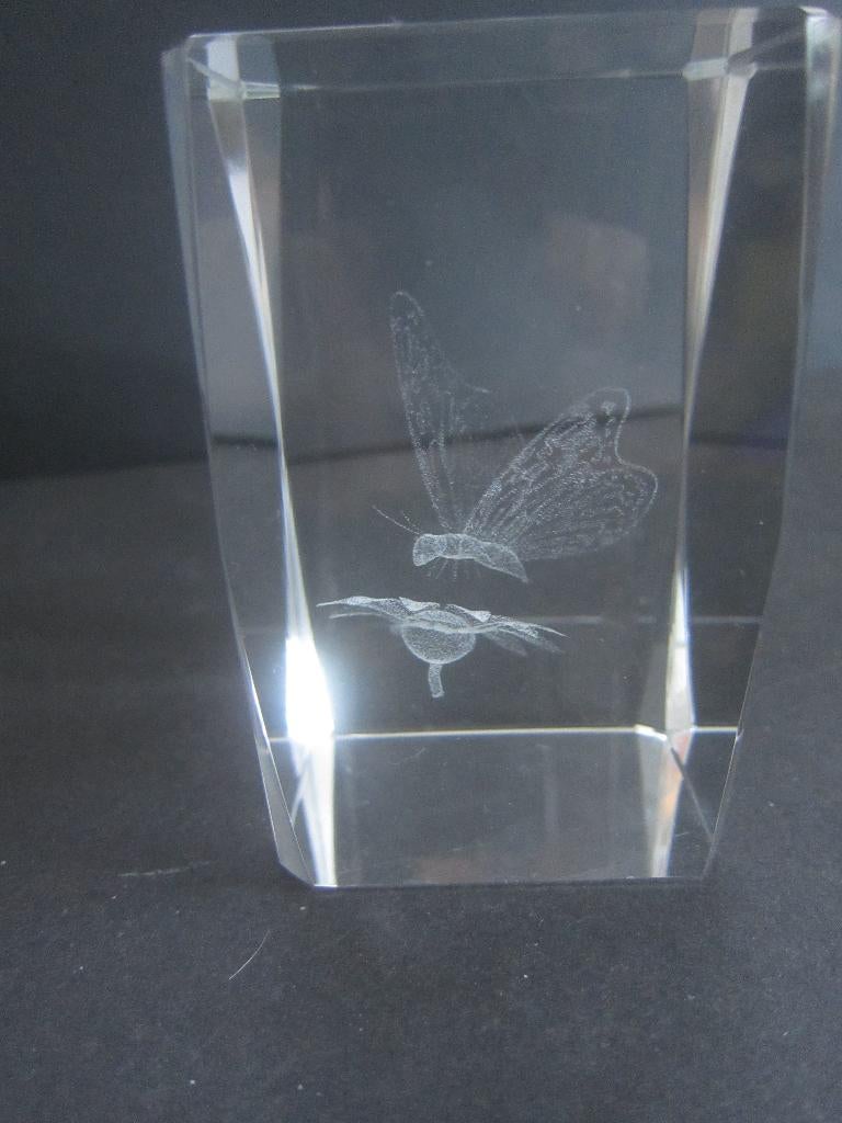 kristal glas laserblok met 3D afbeelding van engel elf fee, Ophalen of Verzenden, Zo goed als nieuw, Dier