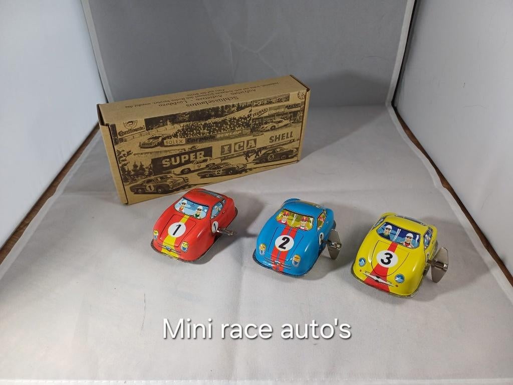 Blikken speelgoed Mini race auto's, Ophalen of Verzenden