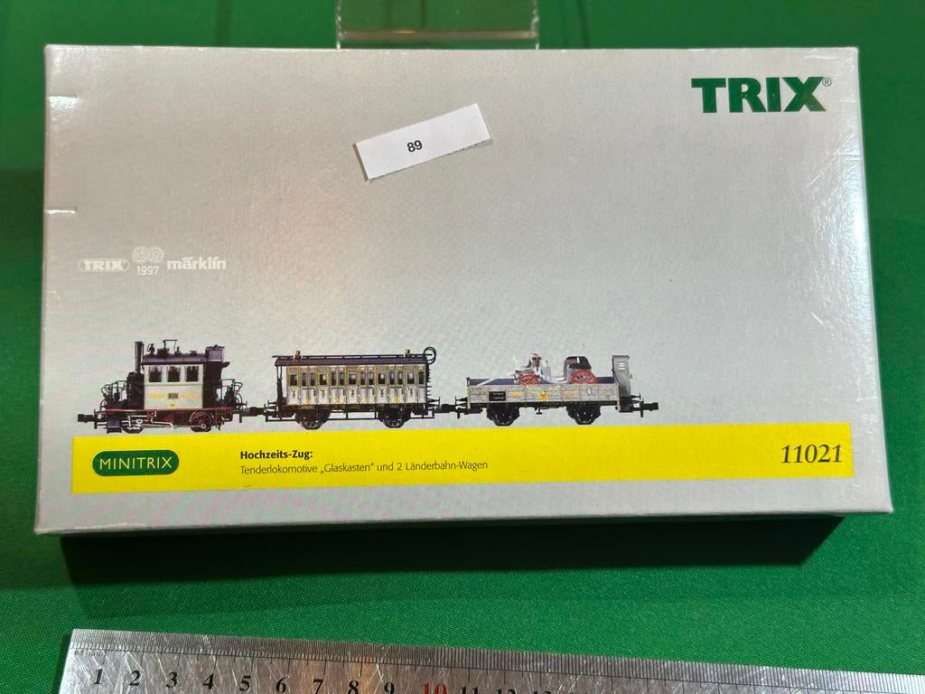 89- Minitrix 11021 Glaskasten Jubileum  Trix/Märklin 1987, Treinset, Gelijkstroom, Ophalen of Verzenden, Zo goed als nieuw