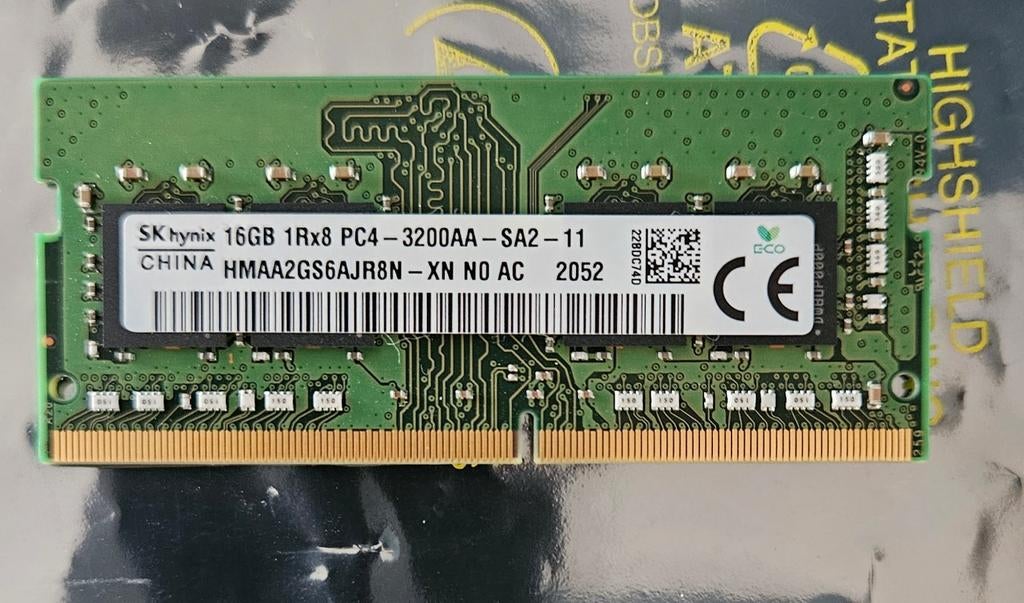 16GB DDR4 SODIMM geheugenmodule, Computers en Software, RAM geheugen, Ophalen of Verzenden, DDR4, Laptop, 16 GB