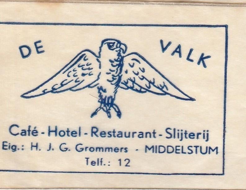 slijterij  De Valk Middelstum - H Grommers - telf. 12, Verzamelen, Ophalen of Verzenden