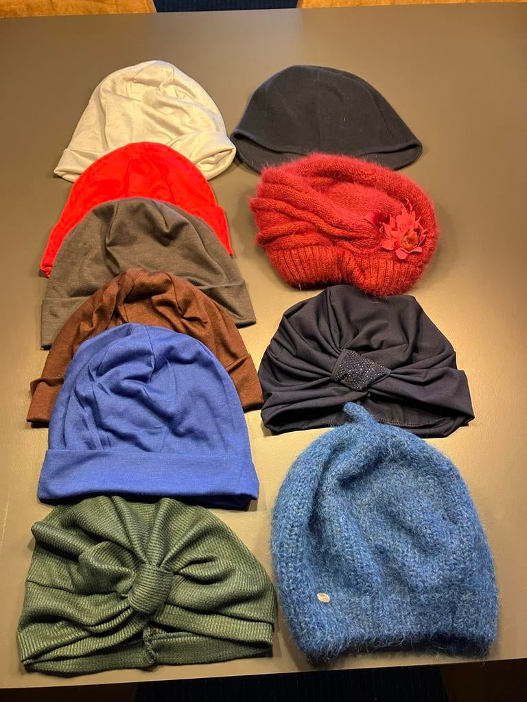 Diverse Chemo Mutsjes, Kleding | Dames, Mutsen, Sjaals en Handschoenen, Zo goed als nieuw, Muts, Maat 38/40 (M), Ophalen of Verzenden