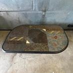 Vintage jaren 70 80 postmodern marmer salontafel Fedam, Huis en Inrichting, Tafels | Salontafels, Ophalen, Gebruikt, 100 tot 150 cm