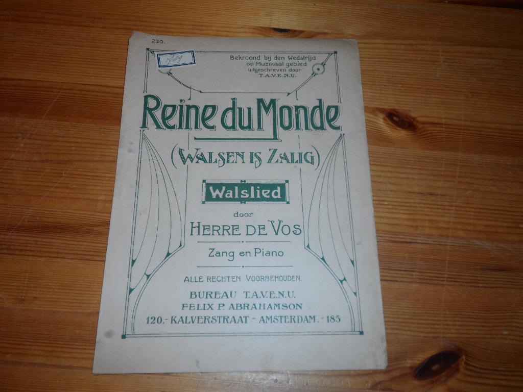 Reine du monde - walsen is zalig - herre de vos, Muziek en Instrumenten, Zang, Gebruikt, Ophalen of Verzenden, Artiest of Componist