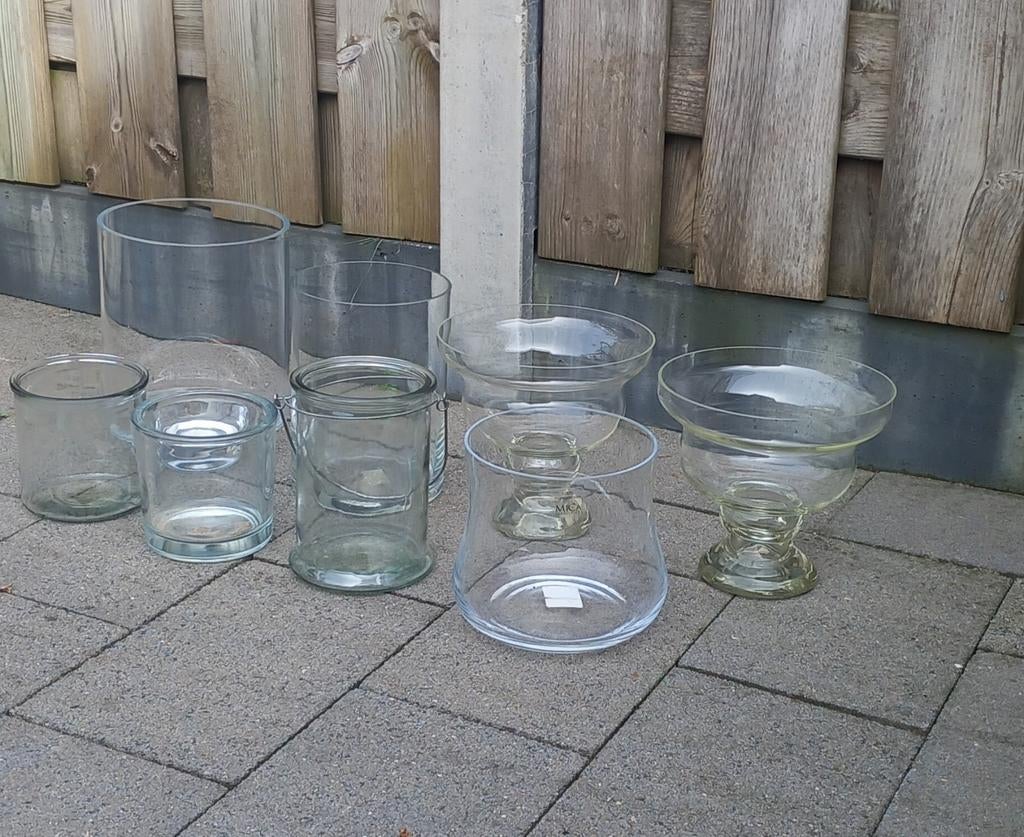 Diverse vazen en potten, Huis en Inrichting, Woonaccessoires | Vazen, Ophalen, Gebruikt, Overige kleuren, Glas