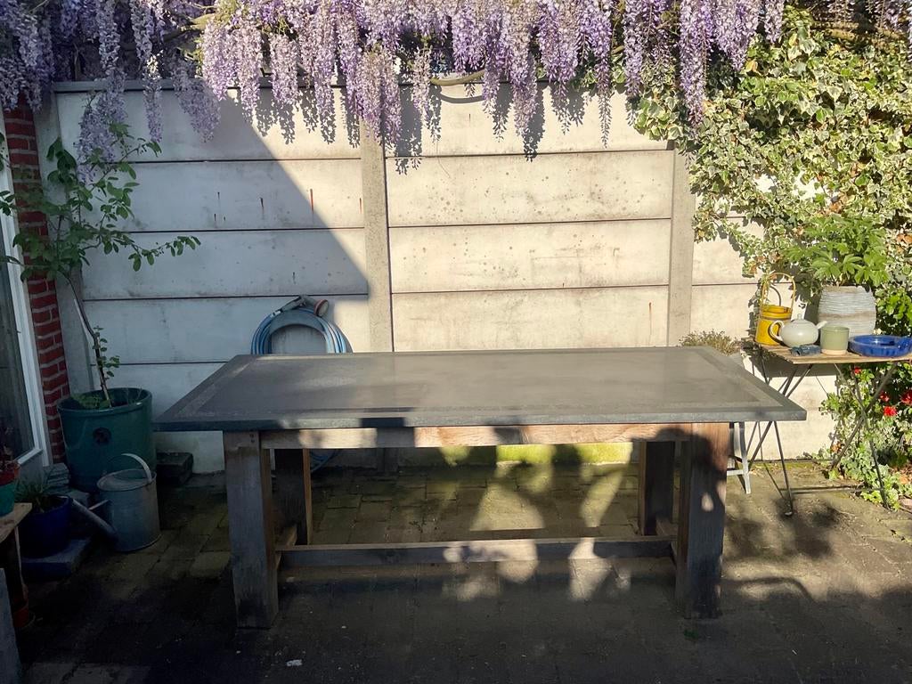 Solide granieten tuintafelblad met sierrand, Ophalen, Gebruikt, Rechthoekig, Overige materialen