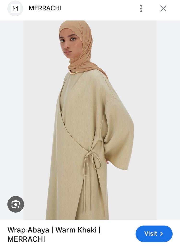 Merrachi Wrap Abaya - Nieuw met labels, Kleding | Dames, Maat 38/40 (M), Beige, Nieuw, Ophalen of Verzenden