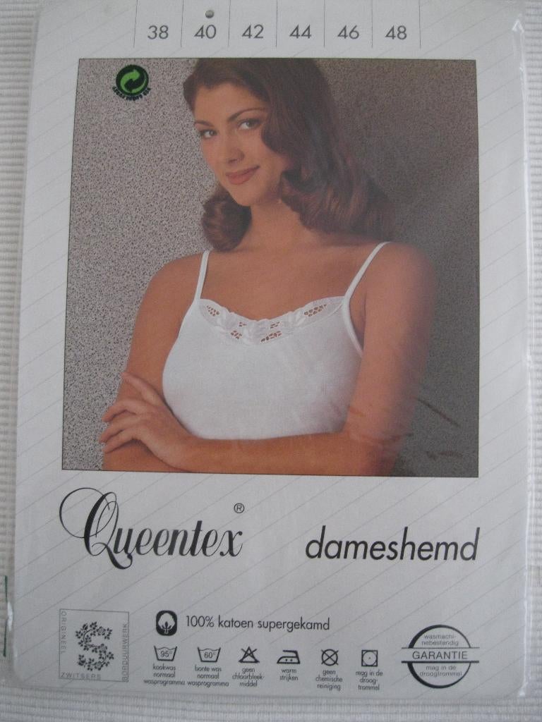 Queentex dameshemd 40 m nieuw! 100% Katoen, Kleding | Dames, Ondergoed en Lingerie, Queentex, Verzenden, Wit, Hemd