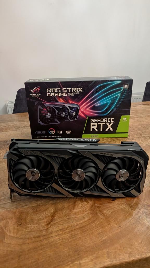 ASUS ROG Strix Geforce RTX 3080 OC met LHR Z.G.A.N, Computers en Software, Videokaarten, Zo goed als nieuw, Nvidia, PCI-Express 4.0