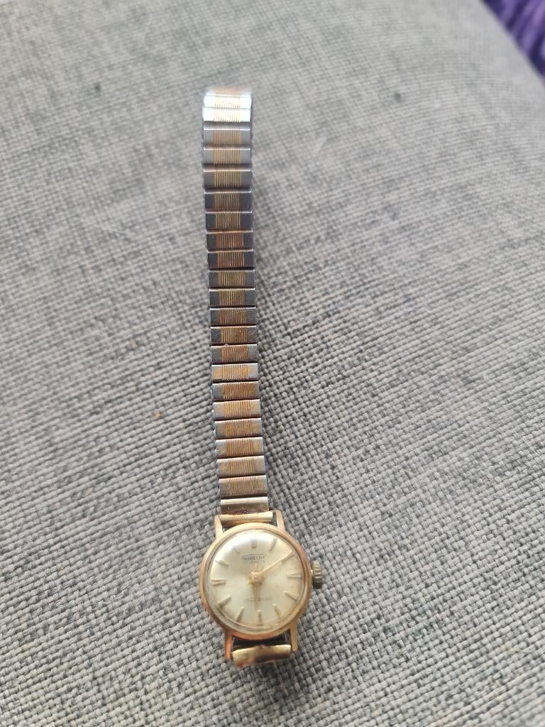 dames horloge 18 karaat goud opwinder, Sieraden, Tassen en Uiterlijk, Horloges | Heren, Overige merken, Staal, Gebruikt, Polshorloge