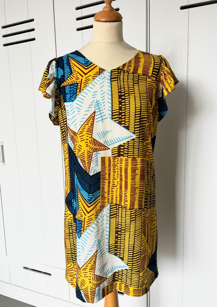 VICOLO African Print Ankara jurkje past mt 34 36 XS S, Kleding | Dames, Jurken, Overige kleuren, Ophalen of Verzenden, Zo goed als nieuw