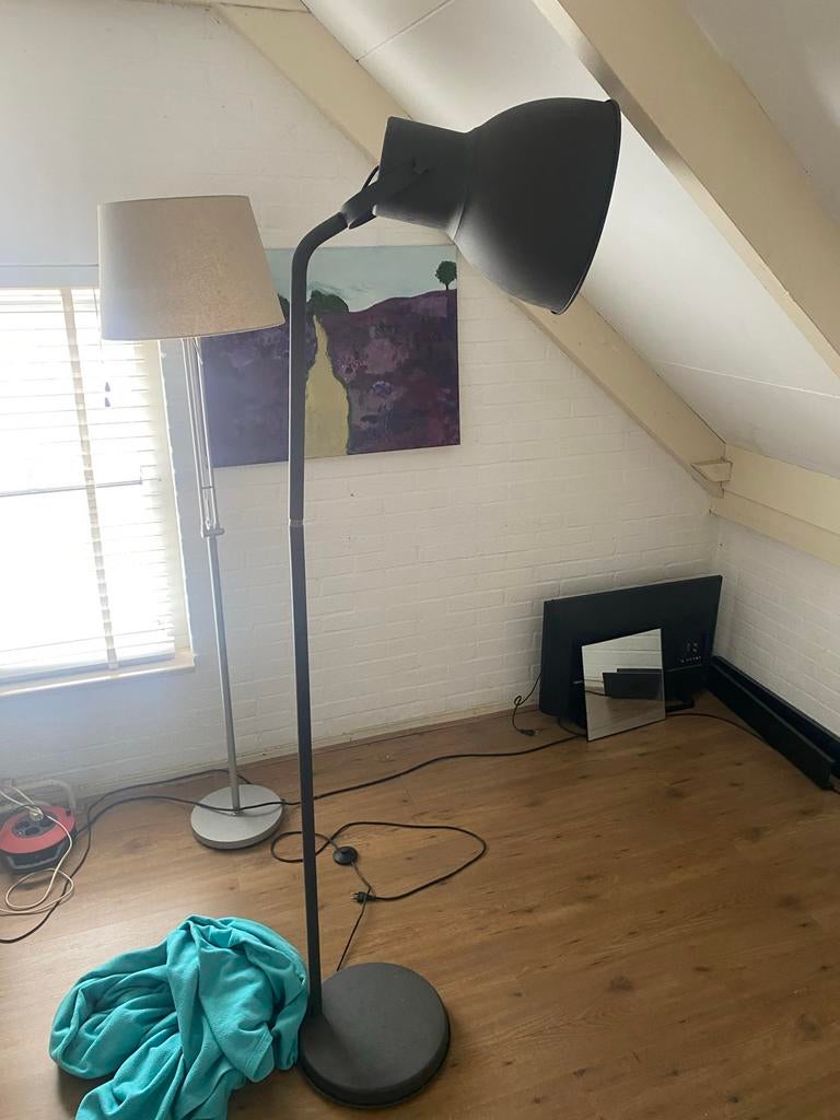 IKEA HEKTAR staande lamp - Donkergrijs, Ophalen, Gebruikt, Metaal, 150 tot 200 cm