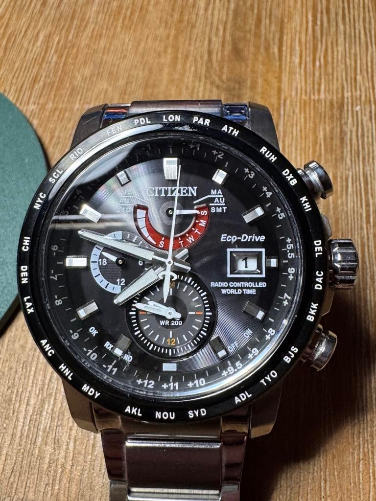 Citizen eco-drive radio controlled, Ophalen of Verzenden, Zo goed als nieuw, Staal, Citizen
