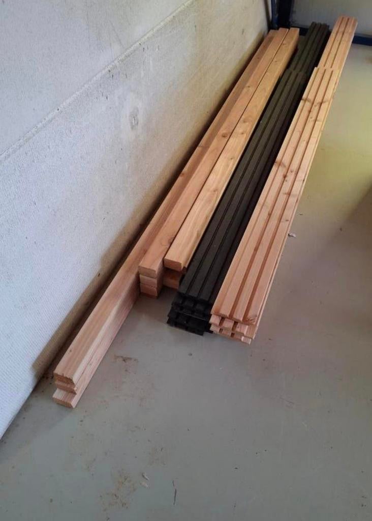 Partij douglas hout , tripple rhombus en regels 5x7, Doe-het-zelf en Verbouw, Hout en Planken, Nieuw, Plank, Overige houtsoorten