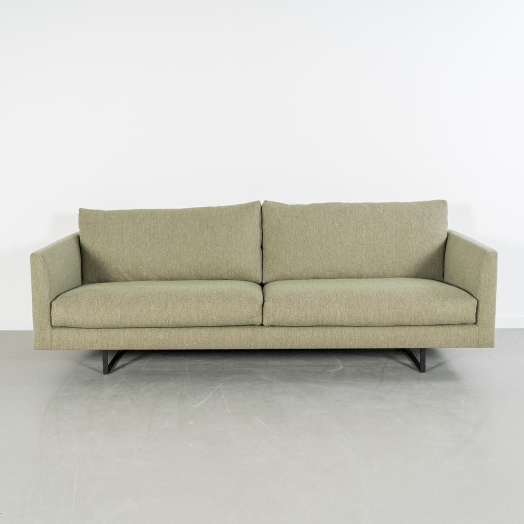 1x Montis Axel Bank 3-zits/190cm Groen Stof - Slede Zwart, Niet ingevuld, 150 tot 200 cm, Niet ingevuld, Driepersoons