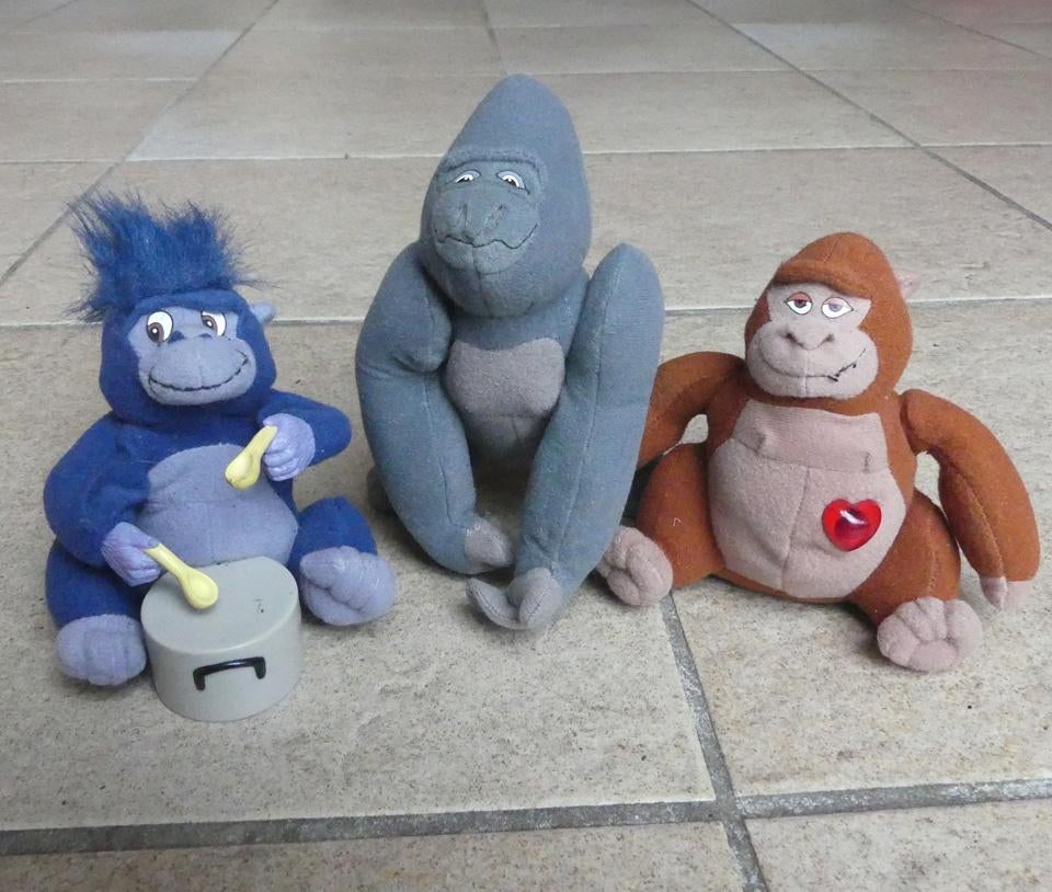 McDonald's Happy Meal apen pluche 3x 2000, Verzamelen, Poppetjes en Figuurtjes, Ophalen of Verzenden, Gebruikt