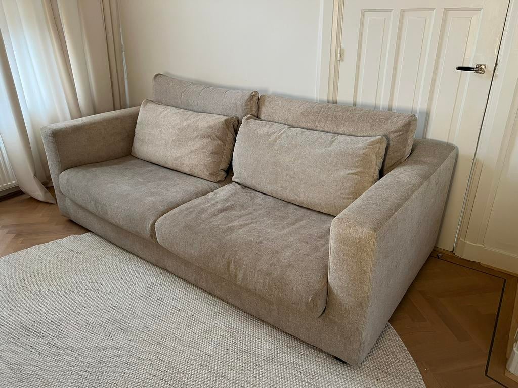 Luxe Goossens 3 zits bank, 75 tot 100 cm, Ophalen of Verzenden, Zo goed als nieuw, Stof