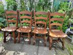 4 Prachtige Oisterwijk Stoelen Massief Eiken, 10 kg per stuk, Ophalen, Gebruikt, Bruin, Vier