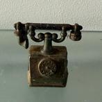 Miniatuur Antiek Draaischijf Telefoon – Hol Metaal, Ophalen of Verzenden, Gebruikt, Apparaten