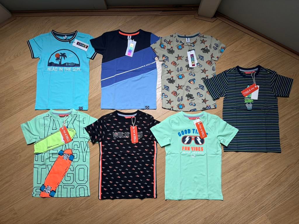 Pakket zomerkleding jongens t-shirts 122/128 NIEUW! B.Nosy, Ophalen of Verzenden, Nieuw, Jongen, Shirt of Longsleeve