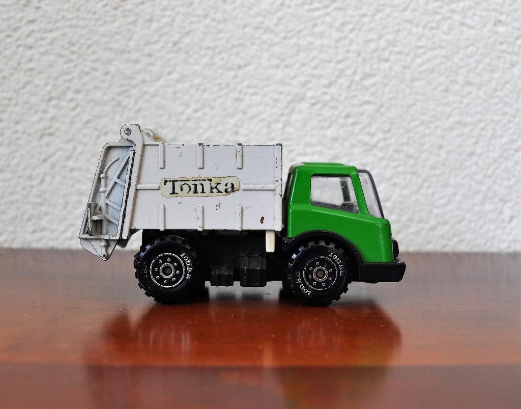 Vintage Tonka Vuilniswagen Vrachtwagen Auto 9 cm, Ophalen of Verzenden, Gebruikt, Auto