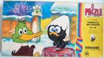 36 en 48st puzzel calimero de schelm v schmidt 1975 VINTAGE, Verzenden, 10 tot 50 stukjes, Zo goed als nieuw, 4 tot 6 jaar