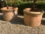 Toscaanse terracotta tuinpotten van Francesco Del Re, Ophalen, Steen, Rond, Zo goed als nieuw