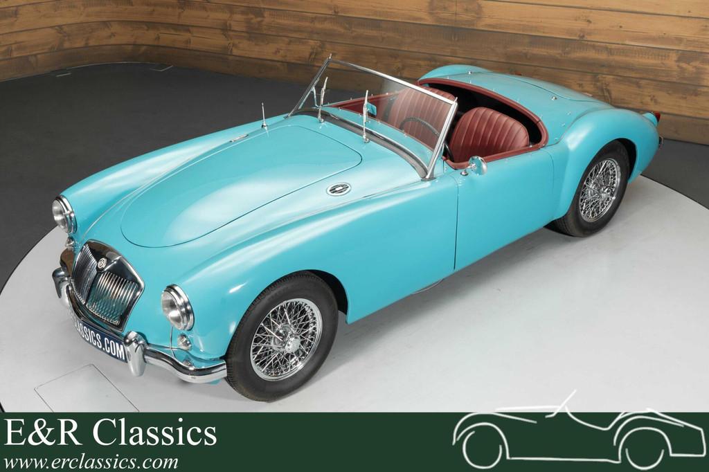 MG MGA Cabriolet | 1958, Auto's, Oldtimers, Achterwielaandrijving, Cabriolet, Blauw, Leder