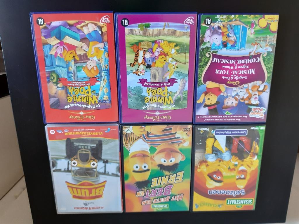 6 kinderdvd’s, Winnie de Poeh, Bert en Ernie, Brum, Alle leeftijden, Ophalen of Verzenden, Gebruikt, Film