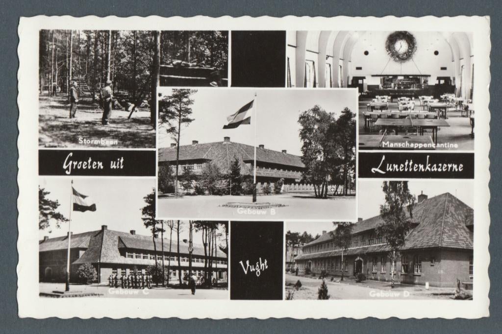 ansichtkaart Lunettenkazerne, Vught, Verzamelen, Verzenden, Landmacht, Nederland, Foto of Poster