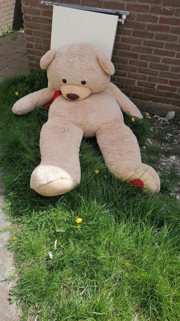 Grote knuffelbeer 1.80m, Ophalen, Gebruikt, Beer, Met kleding of accessoire