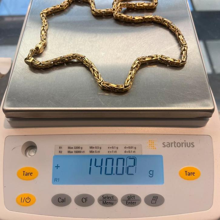 14 karaat gouden ketting 140 gram massief, Sieraden, Tassen en Uiterlijk, Kettingen, Zo goed als nieuw, Goud, Ophalen of Verzenden
