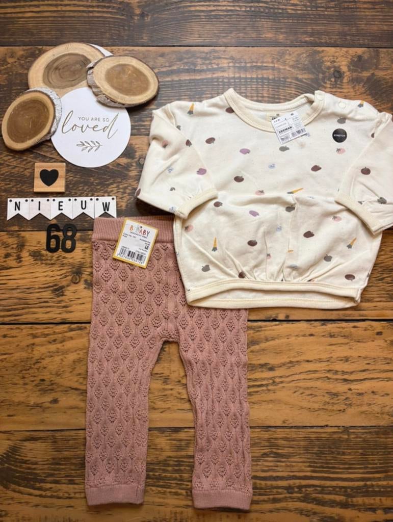 Baby girl setje luchtig gebreid broekje, trui creme maat 68, Kinderen en Baby's, Babykleding | Maat 68, Ophalen of Verzenden, Nieuw