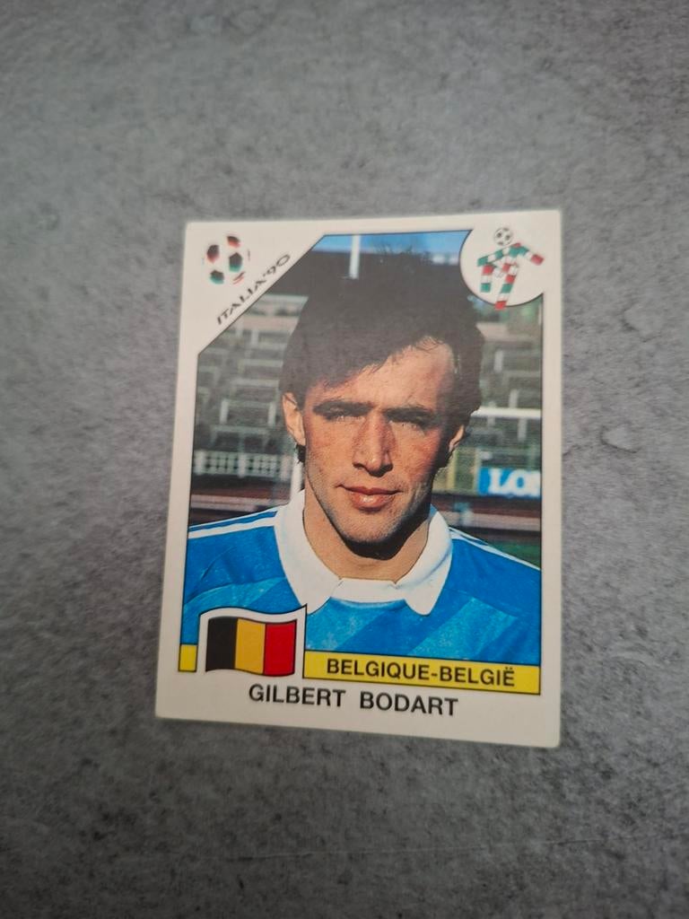 Panini sticker WK 90 Italia. Keeper Gilbert Bodart België., Verzenden, Zo goed als nieuw, Sticker