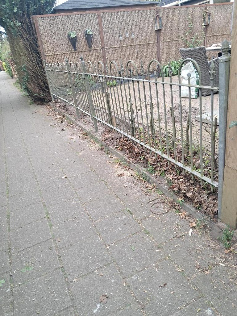 Sierhekwerk verzinkt (werkende lengte 6.16 meter), Tuin en Terras, Tuinhekken en Hekwerk, Ophalen, Met poort, Gebruikt, Sierhekwerk