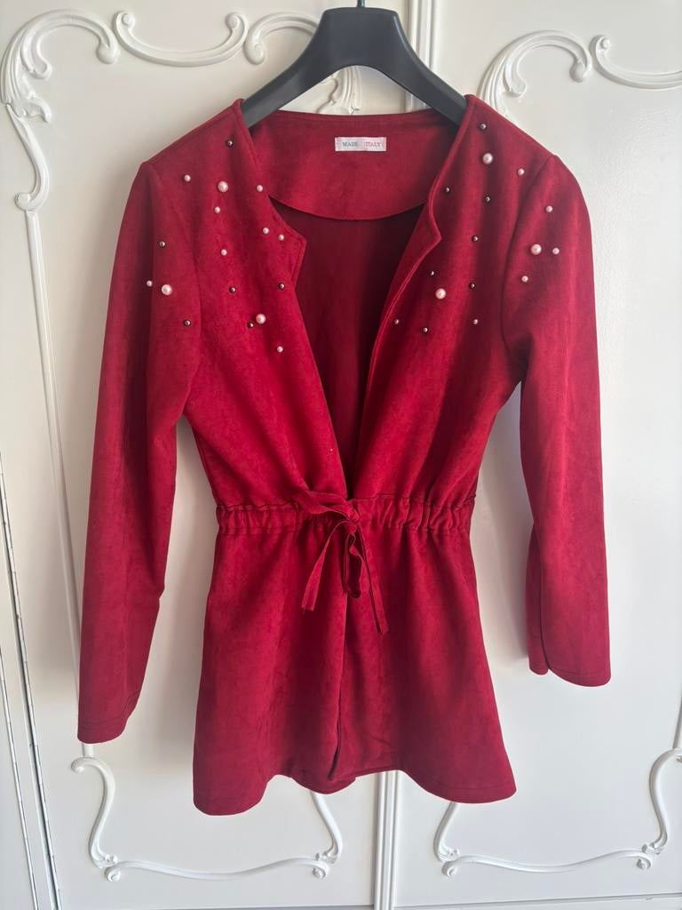 Nieuw rood suedine vest Made in Italy maat M 38, Ophalen of Verzenden, Nieuw, Maat 38/40 (M), Rood