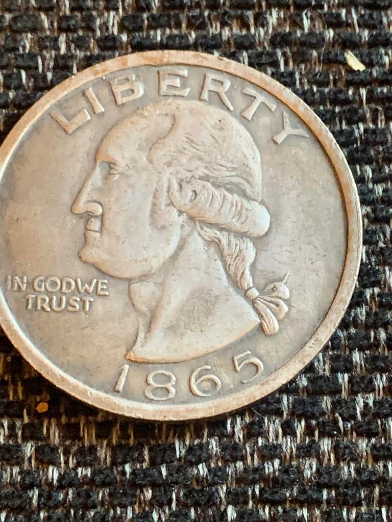 One Dollar 1865, Postzegels en Munten, Ophalen of Verzenden, Noord-Amerika, Losse munt, Zilver
