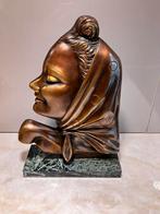 Art -Deco bronzen Vrouw met de hoofddoek/Audrey Hepburn, Antiek en Kunst, Antiek | Koper en Brons, Ophalen of Verzenden