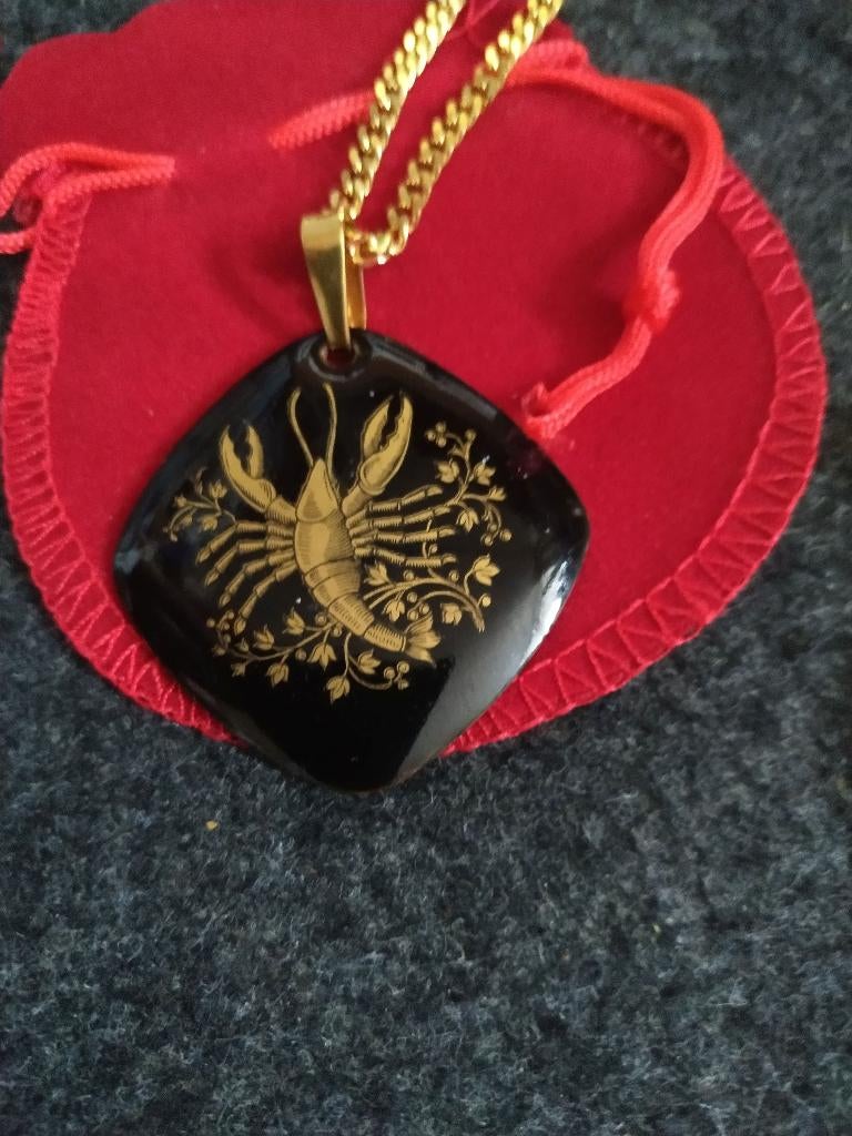 Lobster kettinghanger met ketting, Ophalen of Verzenden, Nieuw, Zwart, Overige materialen