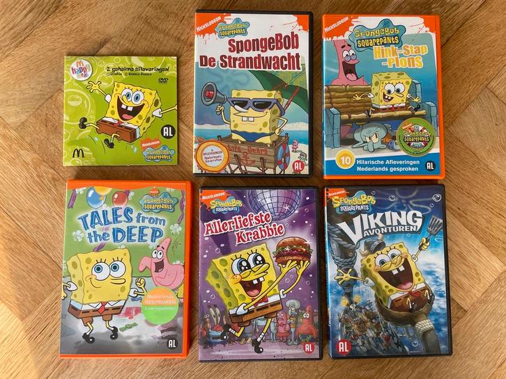 6x SpongeBob Squarepants DVD’s (nette staat, met NL), Cd's en Dvd's, Dvd's | Tekenfilms en Animatie, Zo goed als nieuw, Amerikaans