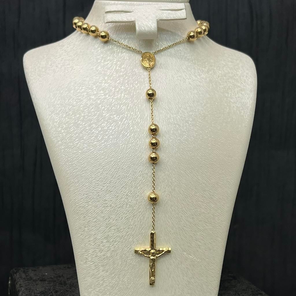 14 karaat gouden rozenkrans ketting italy, Sieraden, Tassen en Uiterlijk, Kettingen, Ophalen of Verzenden, Nieuw, Goud