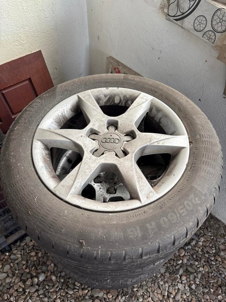 Audi autobanden zomer met velg 205/60 R16, Auto-onderdelen, Ophalen, Gebruikt, 16 inch, Banden en Velgen